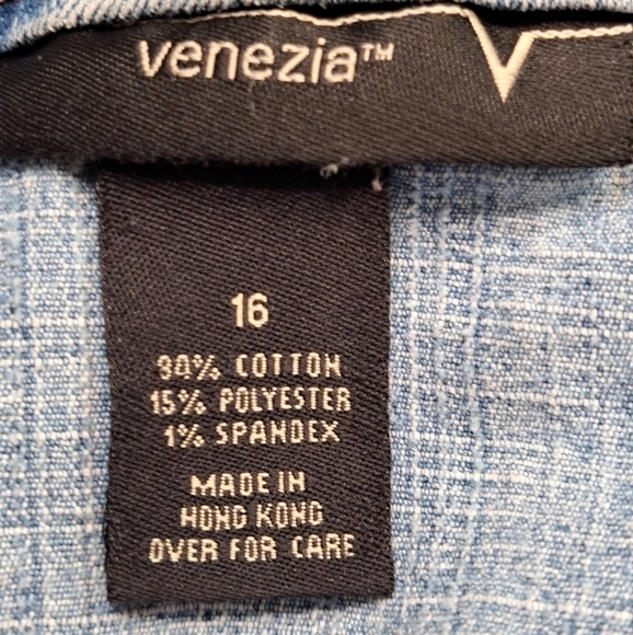 Vintage Venezia Blue Denim Knee Length Skirt. Size 16 - Picture 4 of 4